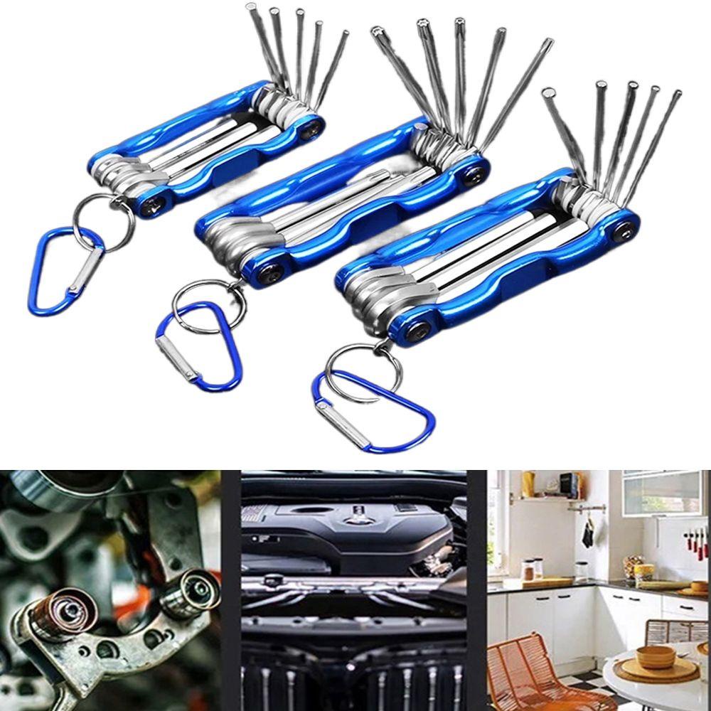 Solighter Kunci Sok Allen Lipat Serbaguna Alat Perbaikan Rumah Tangga Hex Key Wrenches Hand Tool Hexagonal Torx Wrenches
