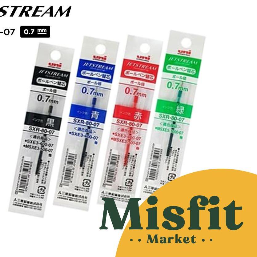 

❤[PROMO ⚡PECIAL!!!]❤Uni Ball Jetstream SXR-80 Refill 0.38 0.5 0.7 1.0 mm isi Ulang Uniball Multipen