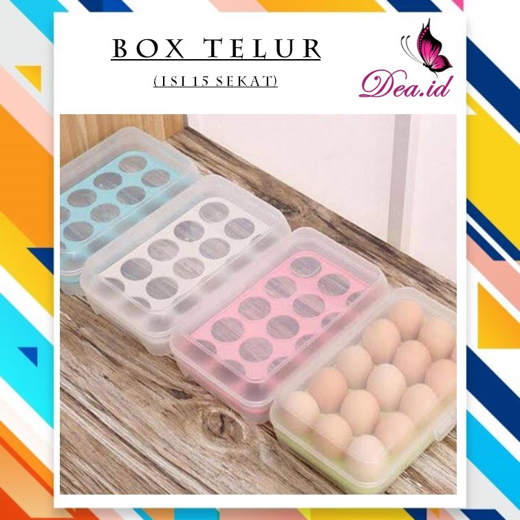 [DEASTORE] BOX PENYIMPAN TELUR - ISI 15 LUBANG / RAK TELUR / KOTAK TELUR 15 SEKAT