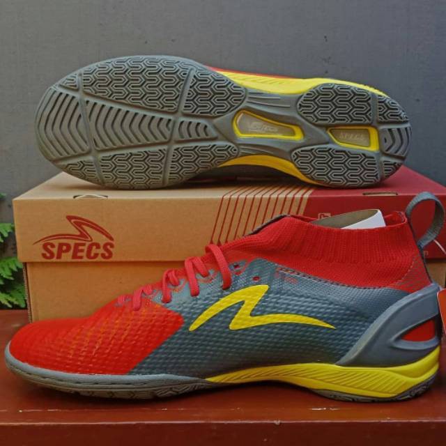 Sepatu Futsal Specs Accelerator Infinity IN Emperor Red Dark Granite Fresh Yellow Original Promo