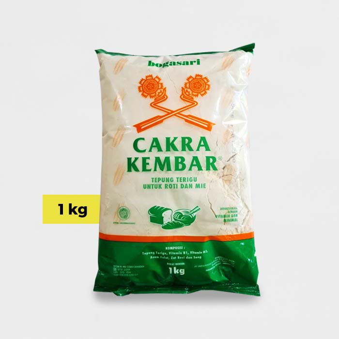 

Tepung Cakra Kembar Biasa/Tepung Protein Tinggi/Bread Flour/Hard Flour 1 Kg