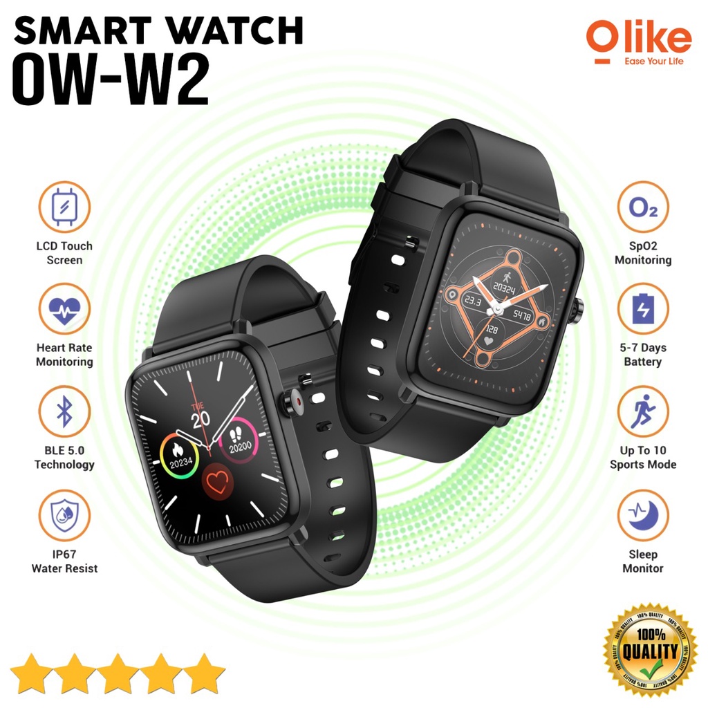 Olike OW-W2 Smartwatch Zeth W2 With Blood Pressure Monitor Smart Band Watch Jam Tangan Pintar