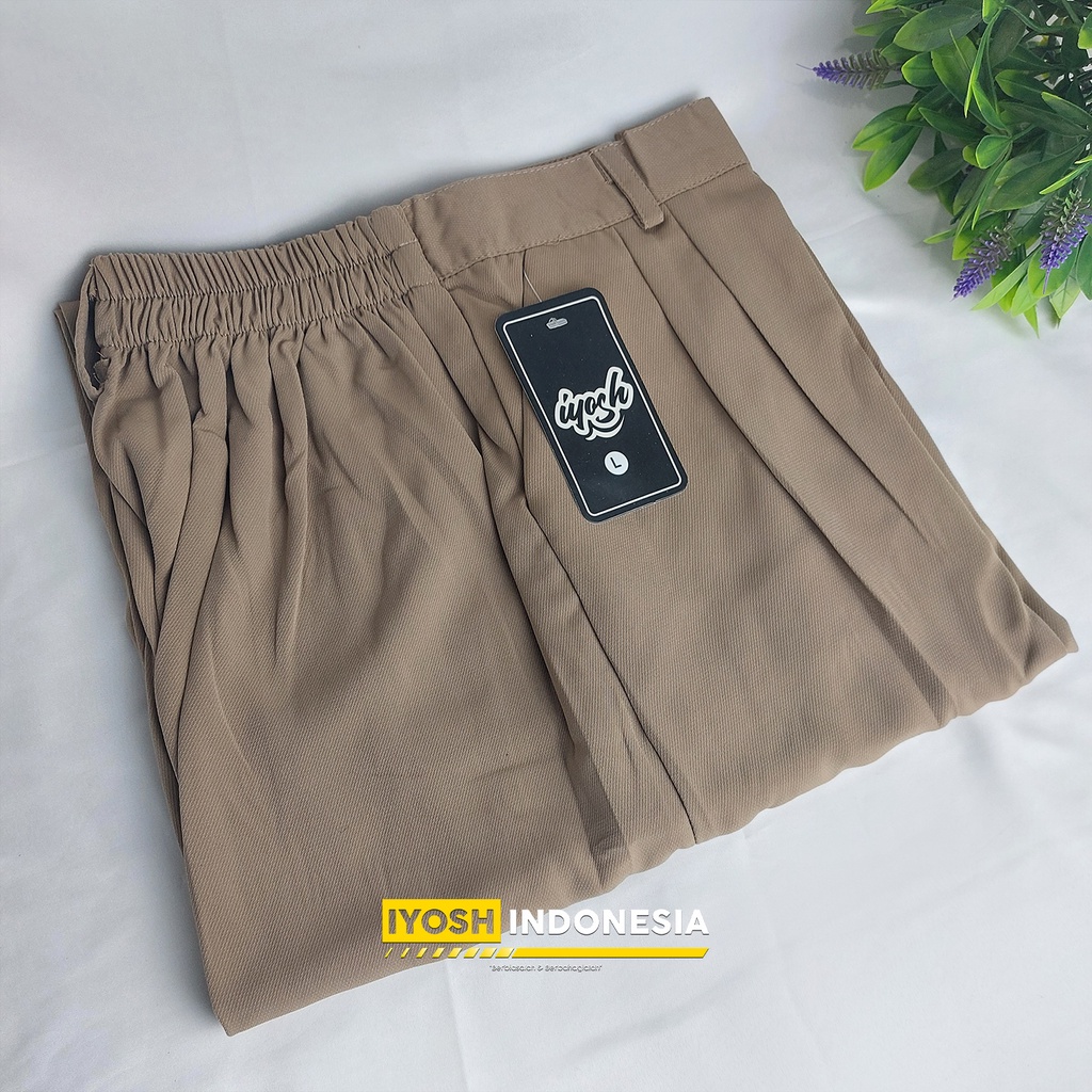 Jiso Pants (Soflatte) - Loose Pants Trousers Highwaist Kulot Wanita - Celana Kulot Highwaist Bahan Jatuh BB 35-85 KG