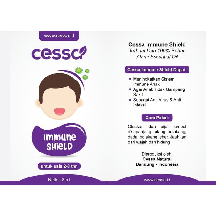 CESSA KIDS ( USIA 2 THN - 8 THN) - NO MORE FEVER / NO MORE COLD / IMMUNE SHIELD / NO MORE TANTRUM