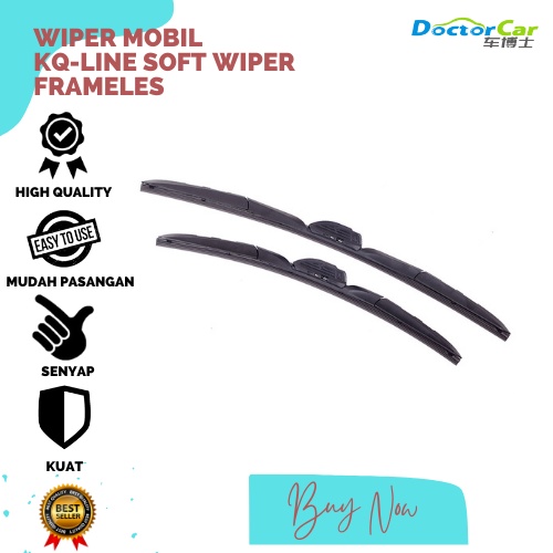 Sepasang WIPER KQ-LINE SOFT WIPER FREMELESS AERODYNAMIC HIGH PERFORMANCE HIGH QUALITY MEWAH KUALITAS TINGGI