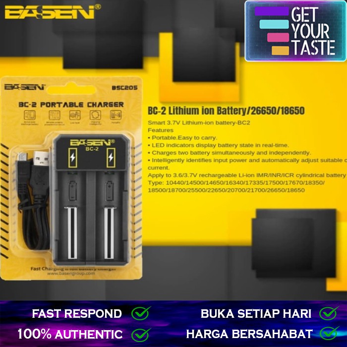 Charger Basen BC2 100% Authentic - Basen BC2 Charger Battery Vape