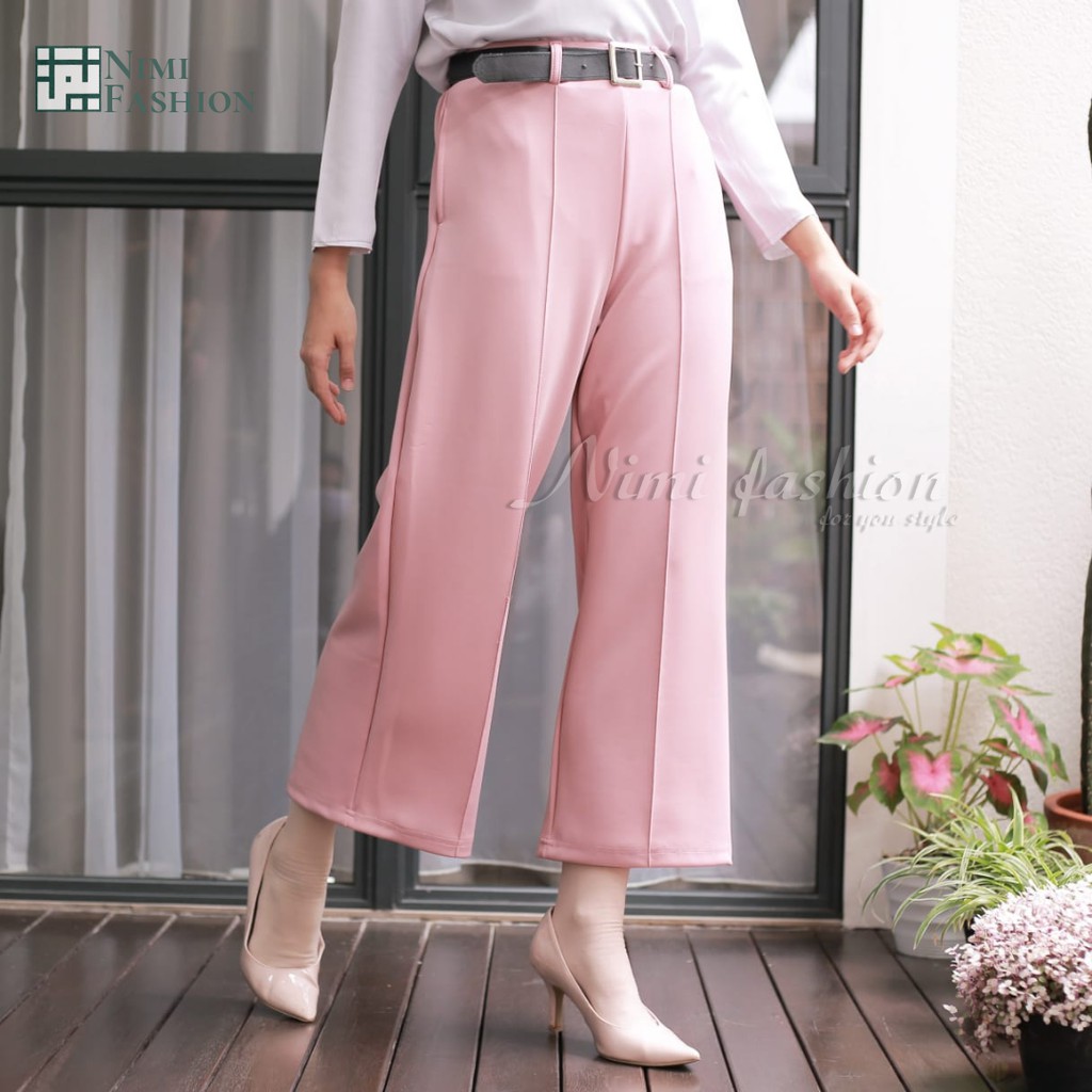 Celana Kulot Scuba Import / Bawahan Wanita Celana Kulot Office Pants Import / Wide Leg Scuba Pants