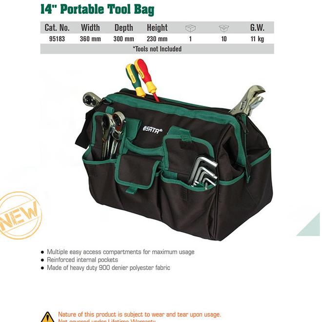 Sata Tas Tools Portable 14 Inch Portable Tool Bag 95183