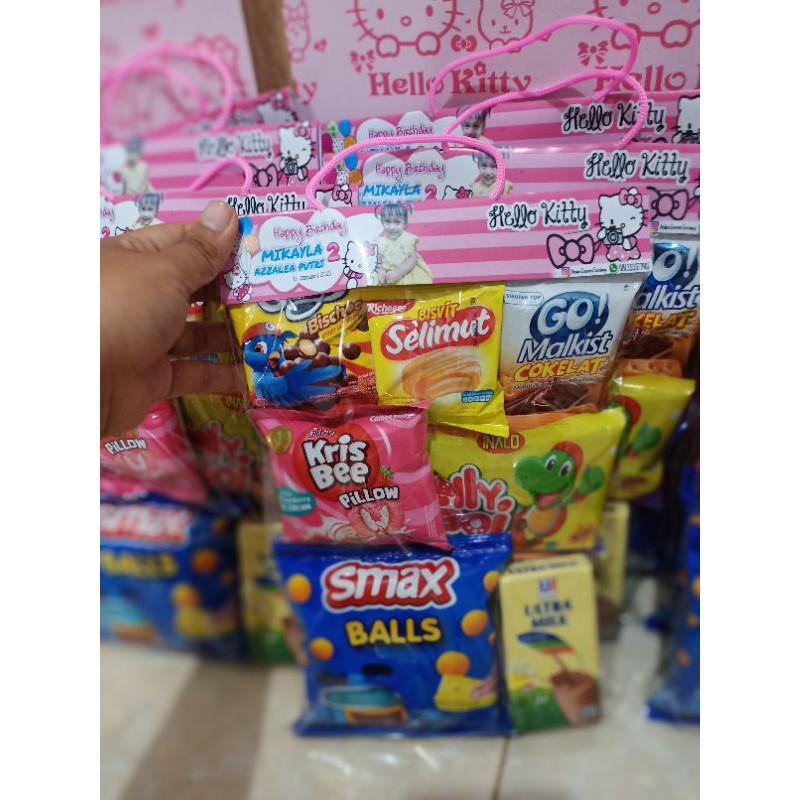 snack ultah murah / paket ulang tahun / bingkisan snack /goodiebag snack/snackultahsurabaya/ Bingkisan Snack Label / Snack Ultah Anak Kekinian