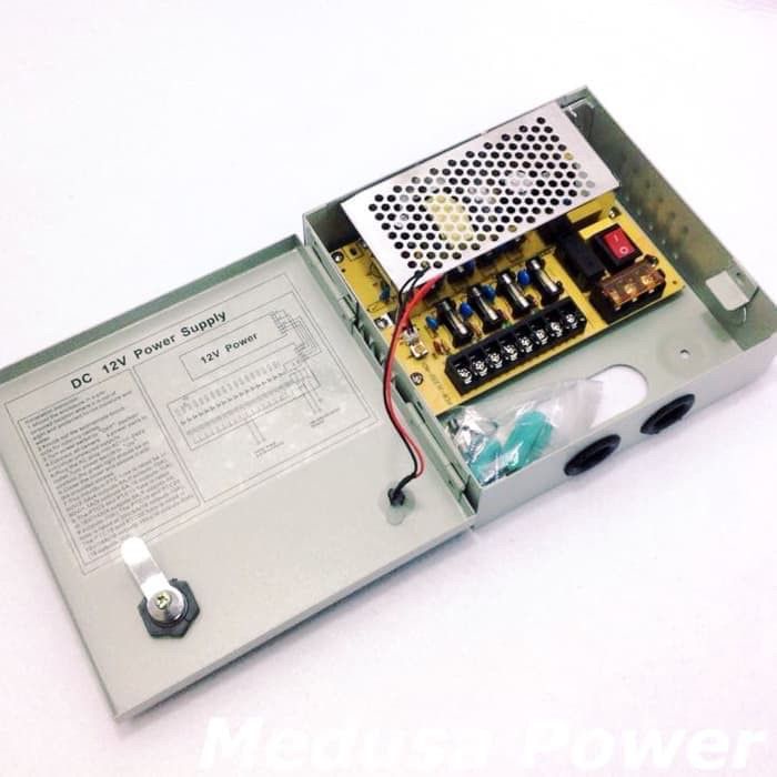 PSU Power Supply Box CCTV 12V 5A box bisa buat 4 kamera