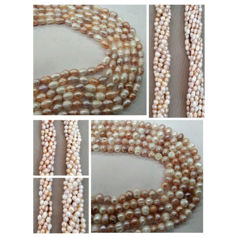 MUTIARA AIR TAWAR ASLI MIX 3 WARNA UK 8MM-16MM