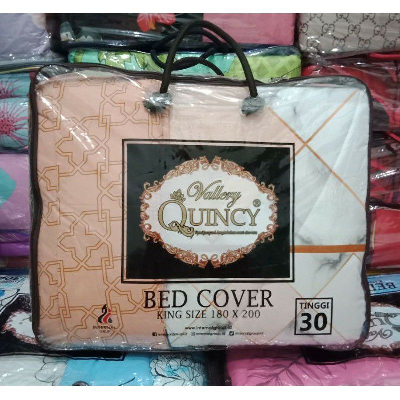 Set Bedcover Vallery Quincy Polos UK 180x200 / Satu Set Bed Cover Vellery Quincy / Katun jepang