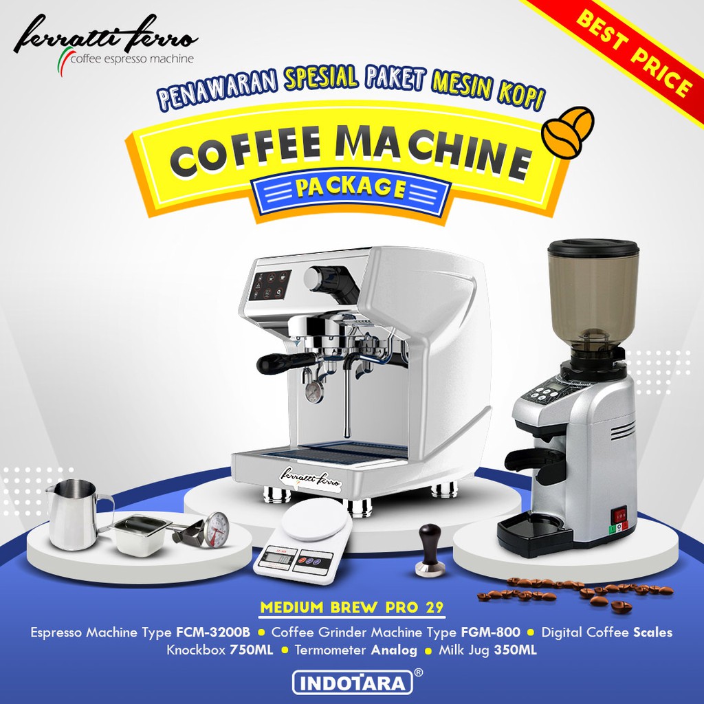 Paket mesin kopi Espresso Medium Brew Pro 28 - 29 - 30