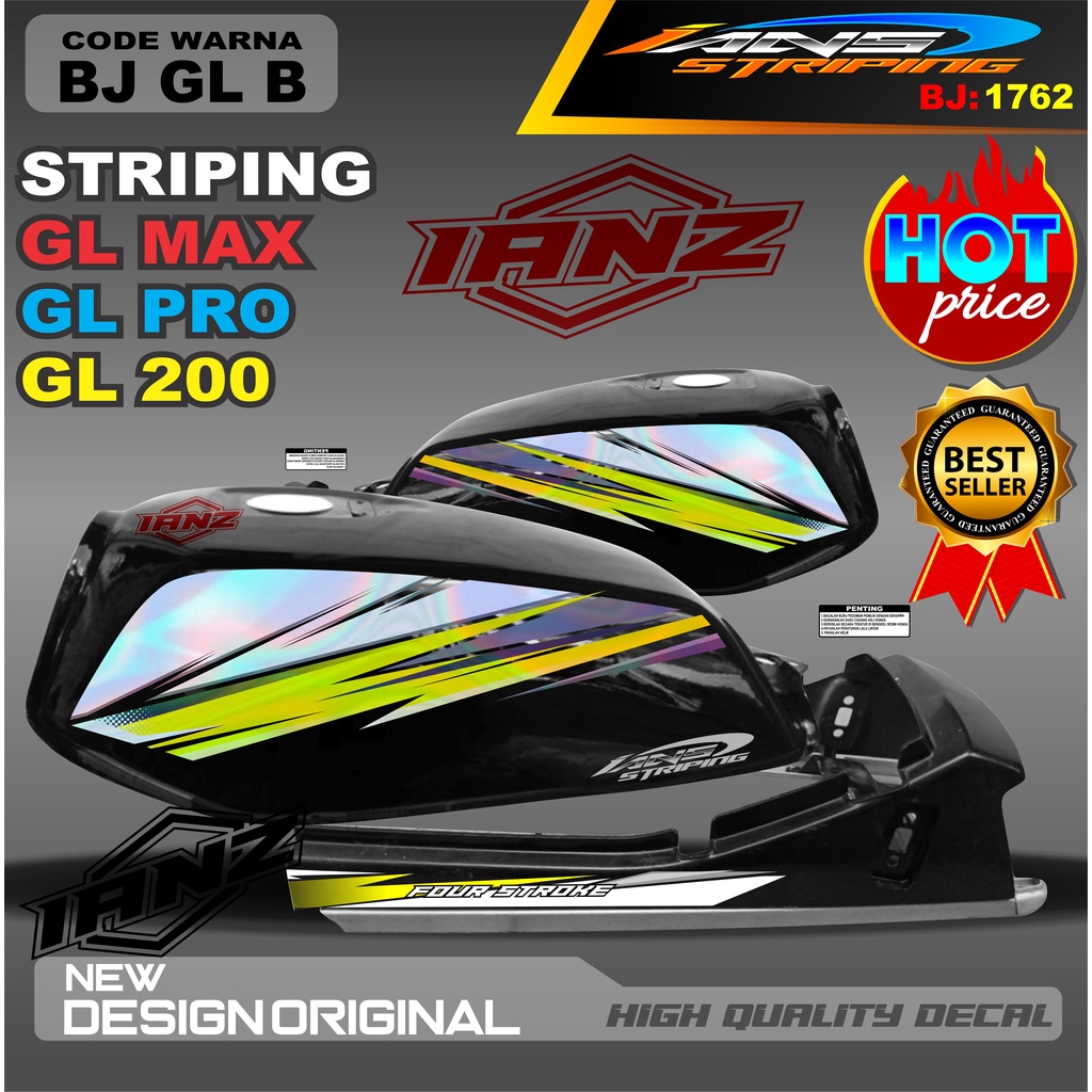 STIKER MOTOR GL PRO GL 100 HOLOGRAM /  STIKER GL MAX VARIASI HOLOGRAM / STIKER HOLOGRAM