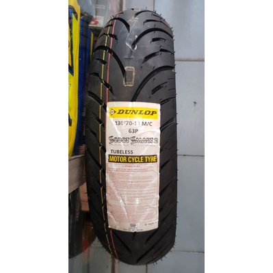 (DUNLOP) - BAN LUAR TUBELESS 130/70-13 DUNLOP SCOOT SMART 2 BAN LUAR BELAKANG NMAX