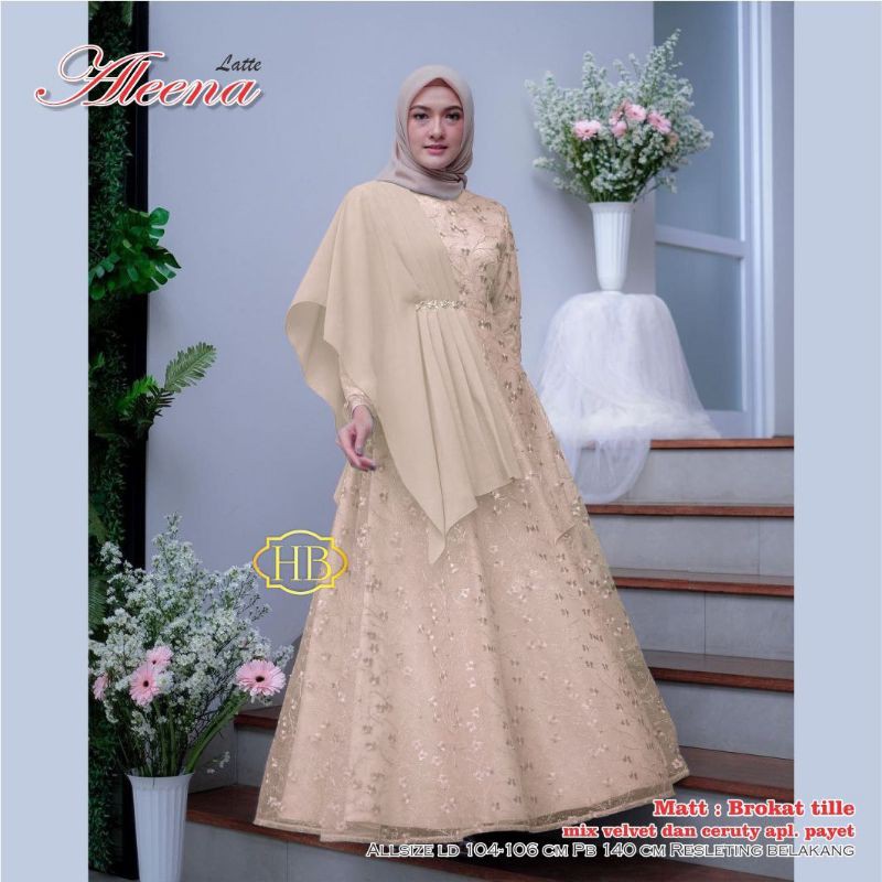 GAMIS ALEENA BROKAT GAMIS BROKAT GAMIS KONDANGAN GAMIS RAMADAN