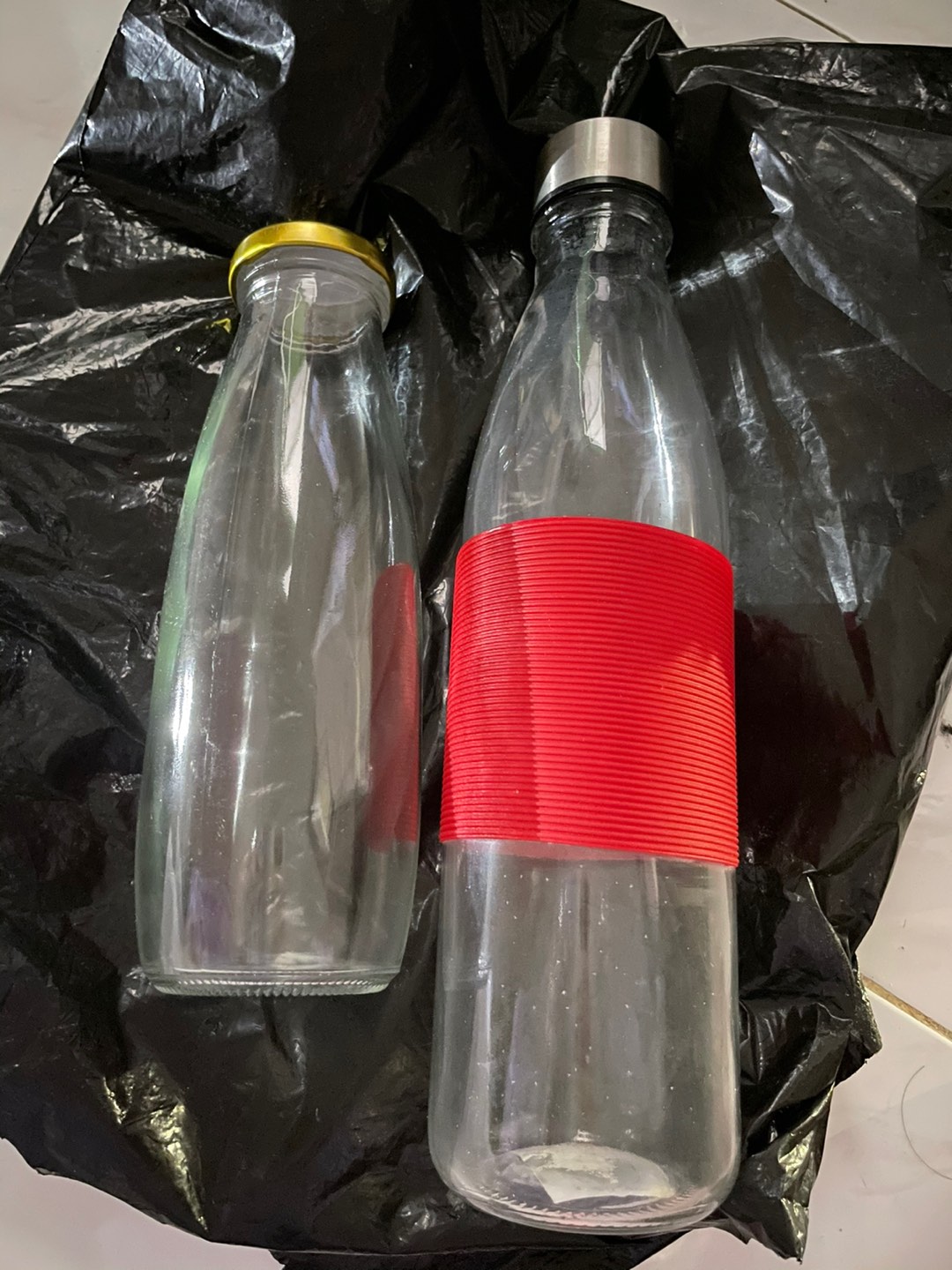 Botol Kaca Tutup Stainless 750 Ml Silicone Holder | Glass Bottle | Drinking Bottle