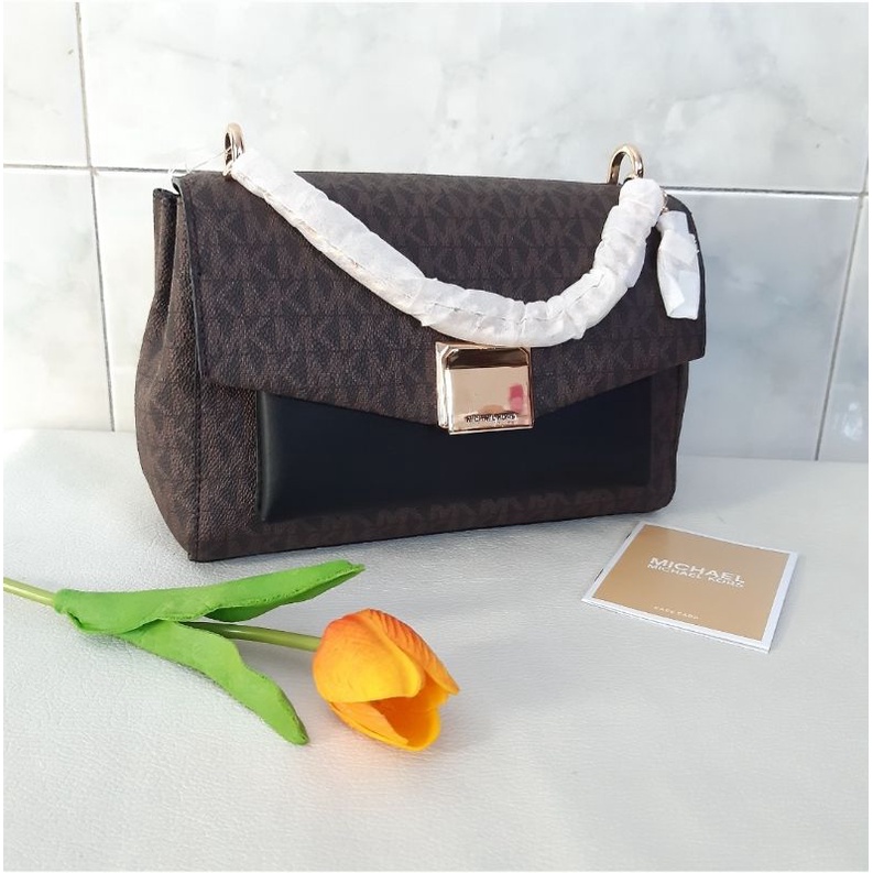 mk Lita Medium Sign Black Brown