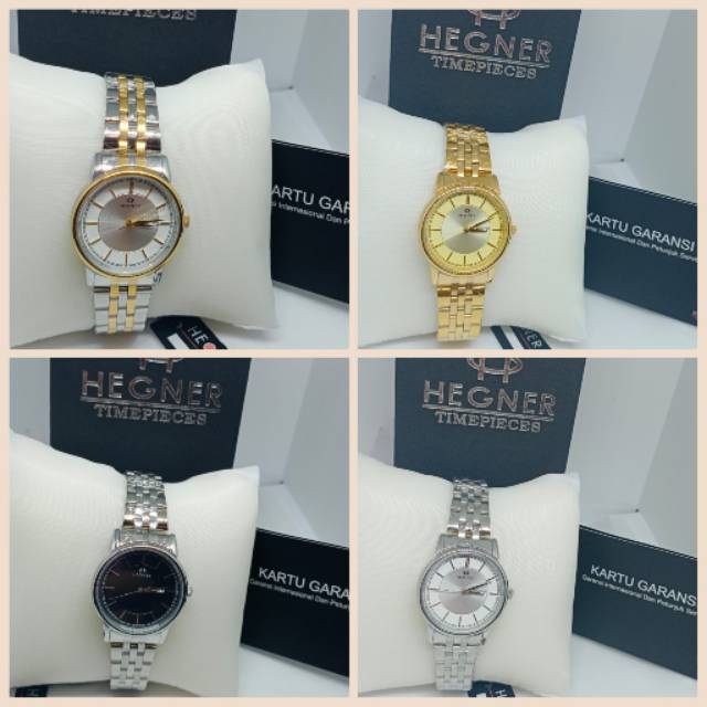 JAM TANGAN WANITA HEGNER SILVER GOLD ORI