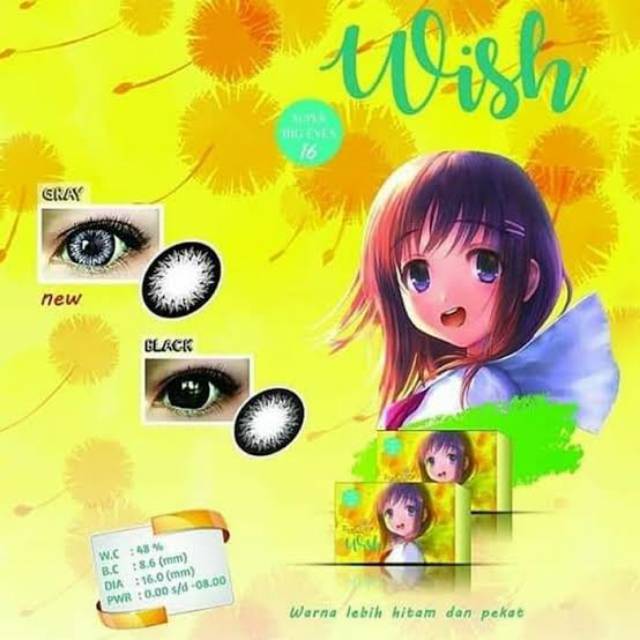 ( Normal ) SOFTLENS WISH BLACK 16MM