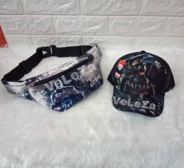 Tas Selempang Anak Laki-Laki Karakter Superhero Free Topi