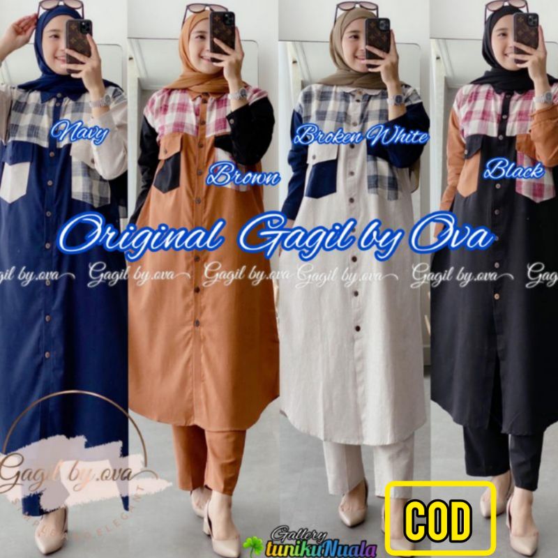 BAJU SETELAN STELAN WANITA FASHION MUSLIM ALORA SET ORI GAGIL BY OVA ORIGINAL