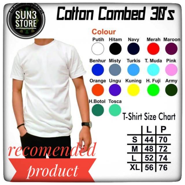 Kaos Polos Cotton Combed 30s Lengan Pendek Unisex Harga Grosir Minbel 12 Pcs Shopee Indonesia