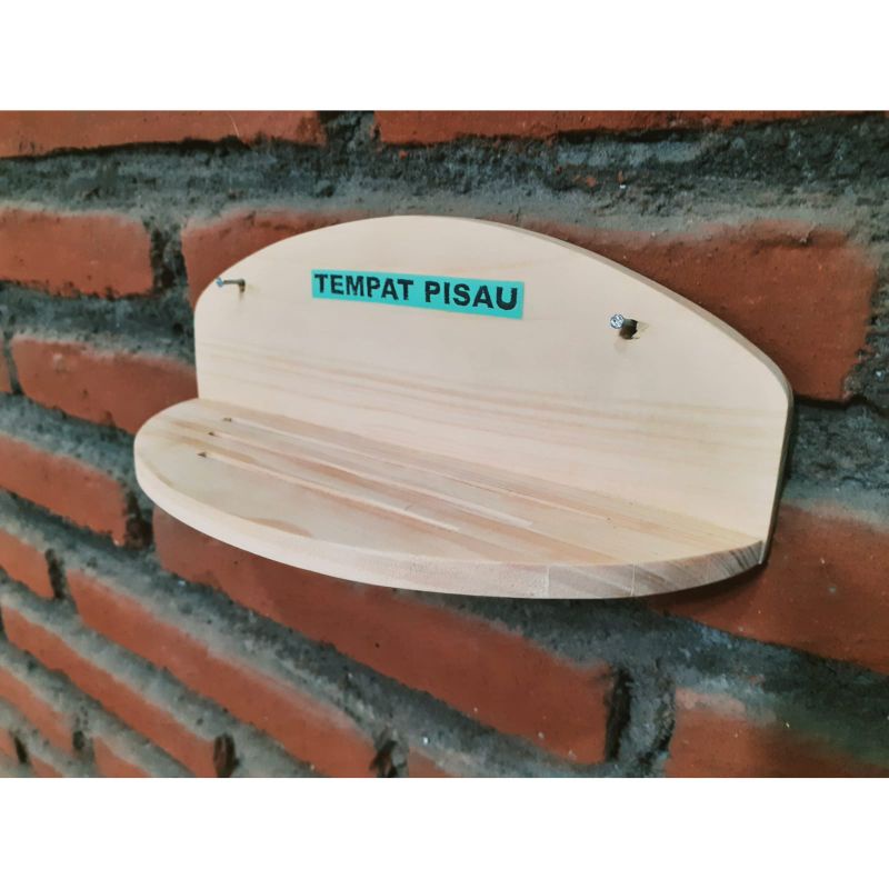 Tempat Pisau Knife Place / Tempat Pisau Dapur Kayu/ Rak Pisau Dinding (Gantung)