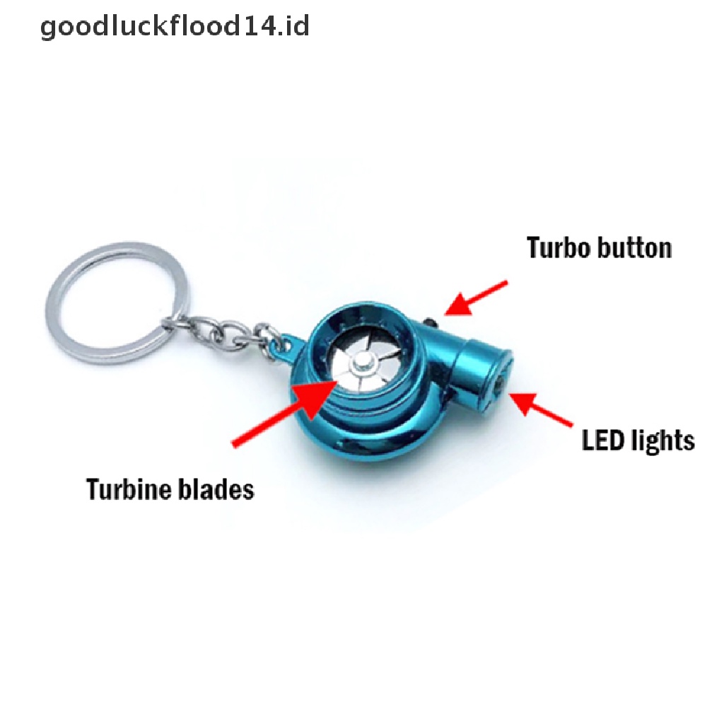 [OOID] Chrome Metal TURBO Charger Keychain Keyring, NO PLASTIC! Spinning Compressor! ID