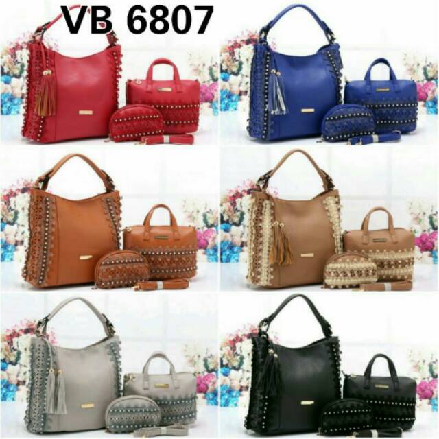 M6807 Tas Fashion VB Flower Embroidry