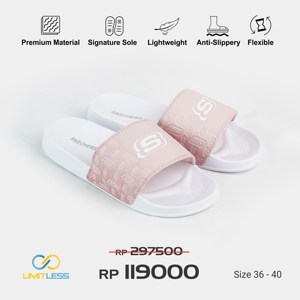 Sendal Slide  Wanita Sandal Sketchers Slip On Cewek Keren Terbaru