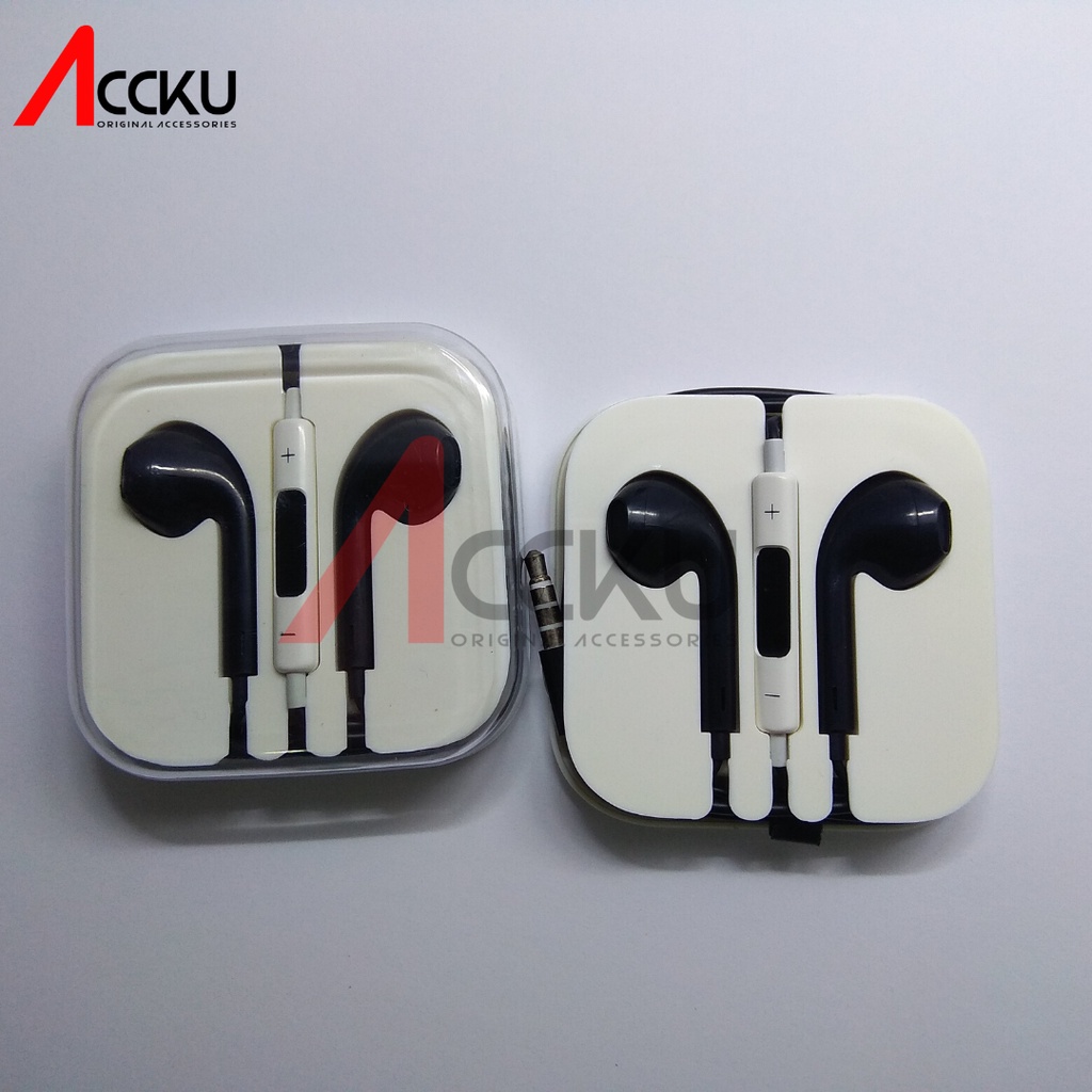 [ iP5 Black ] Handsfree Stereo Audio, 3.5mm | Earphone | Headset | Earbud Berkabel dengan Mikrofon  &amp; Tombol Fungsi | Earphone In-Ear Headphone HiFi Headphone Untuk Android Phones, MP3, Laptop, Computer