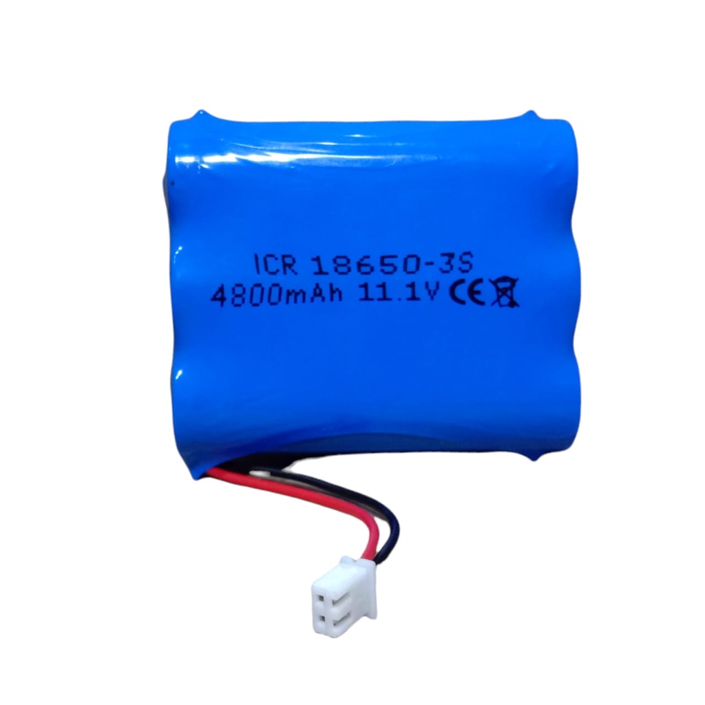 Baterai RC/ Batre Speaker Bluethooth 3x Li-ion 18650-3S BMS 4800mAh 11,1V Soket Putih 2 PIN