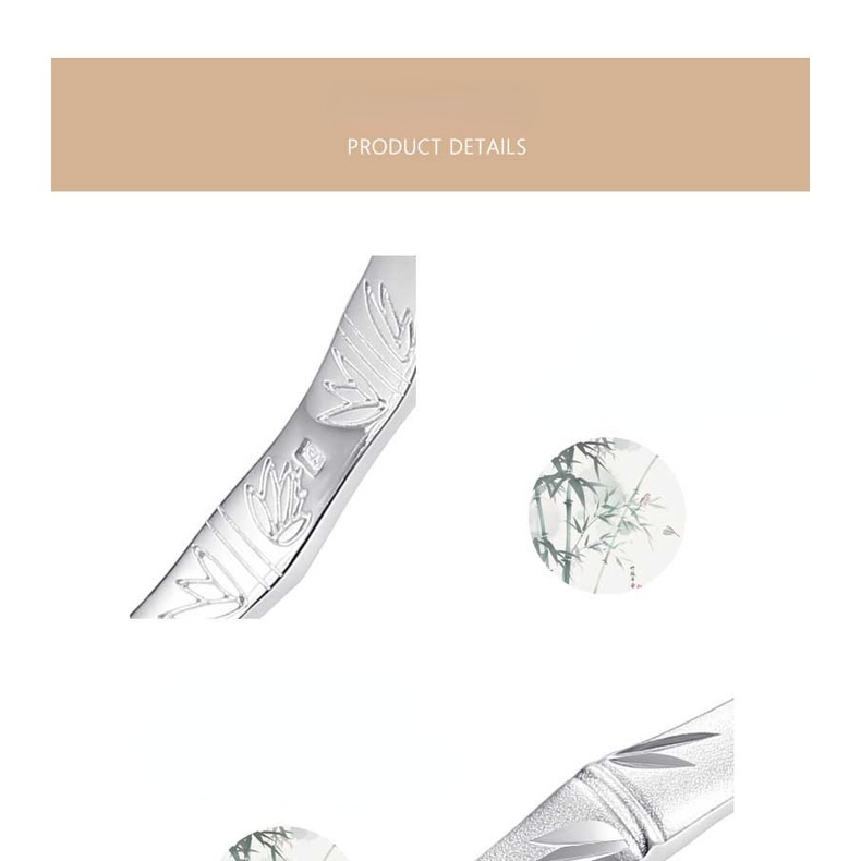 Gelang Model Terbuka Bahan Stainless Steel Lapis Silver S999 Untuk Wanita