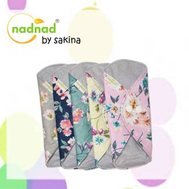 Menspad Nadnad by Sakina Pantyliner 20cm 40ml 1 paket 5biji panty liner pembalut kain modern cuci ul