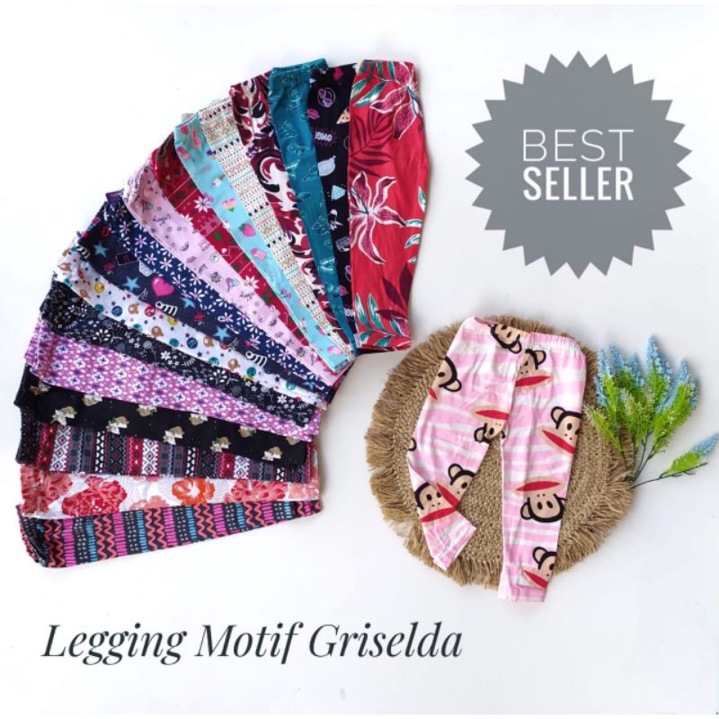 GROSIR! Celana Legging Anak SIZE XL / 7-8 TAHUN GRISELDA MOTIF