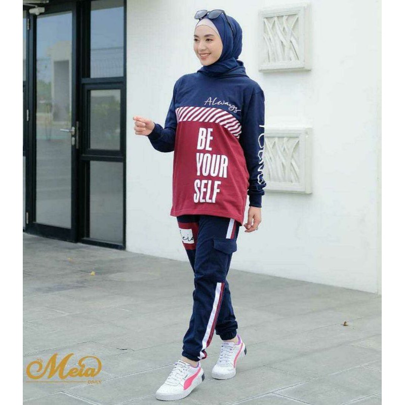 RR Fashion Muslim Set Wanita Set Muslim Set Hijab Set Joger Set Sepeda Set Training SETELAN MEIA