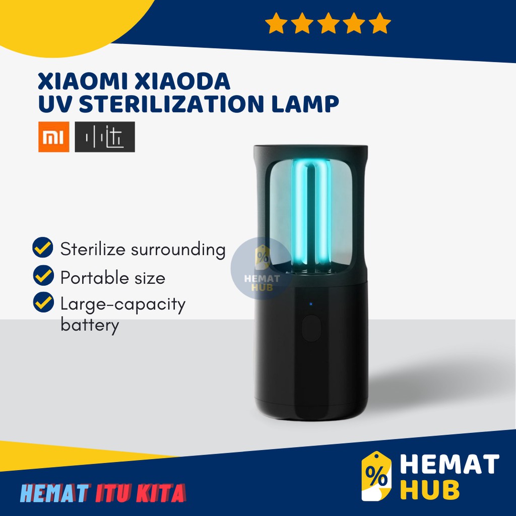 Xiaomi Xiaoda Lampu UV Portable Disinfektan Sterilization Germicidal Lamp 1800mAh UVC2