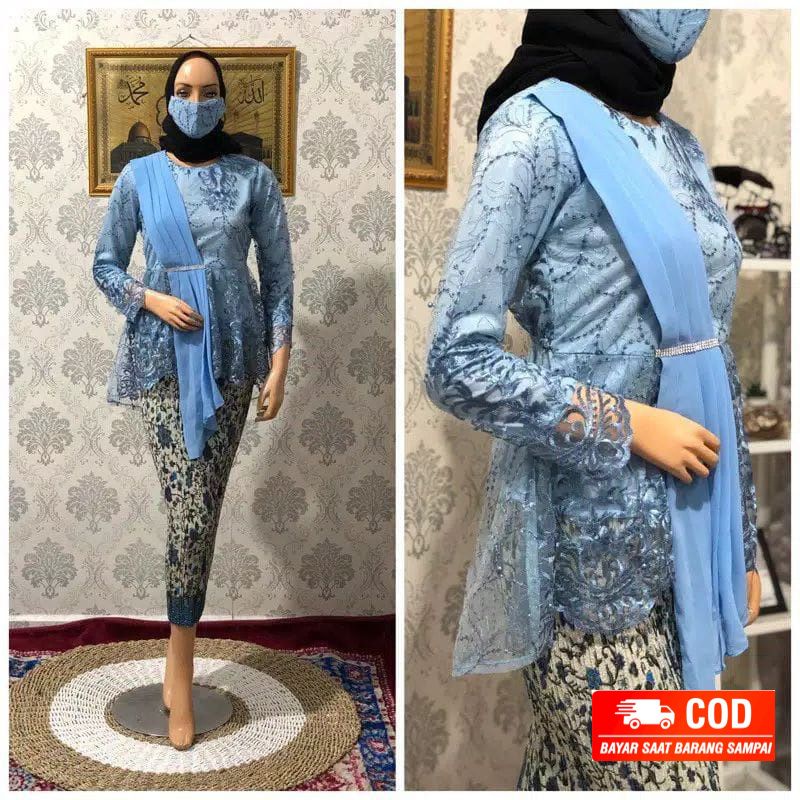 COD - SETELAN KEBAYA AORORA SELENDANG - KEBAYA MODERN - KEBAYA WISUDA - KEBAYA PESTA - KEBAYA - ATASAN KEBAYA MODERN - KEBAYA REMAJA - KEBAYA WISUDA MODERN - KEBAYA KONDANGAN - KEBAYA BORKAT - KEBAYA WISUDA MODERN - KEBAYA KEKINIAN - KEBAYA-set baby blue