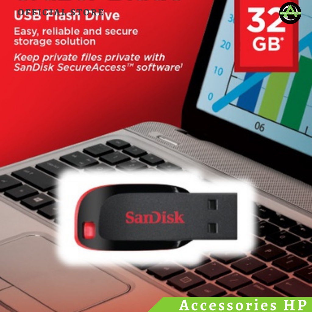 Flashdisk SanDisk CZ50 Cruzer Blade 4 GB, 8 GB, 16 GB, 32 GB, 64 GB Original Ori