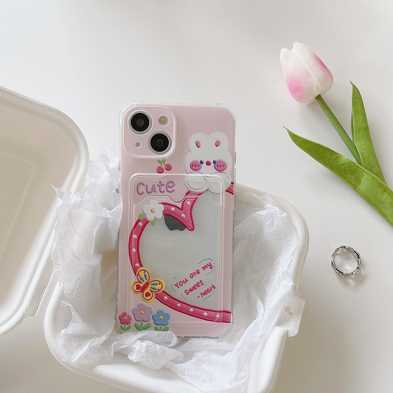 Soft Case Hp Gambar Kartun Kelinci Untuk iPhone 12 / 13pro / MAX / 11 / X / XR / XS MAX / 7 / 8plus