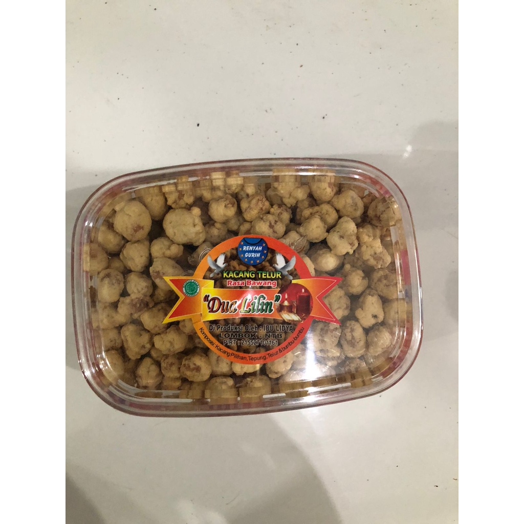 

Kacang Telur Rasa Bawang cap Dua Lilin Toples (Kecil)