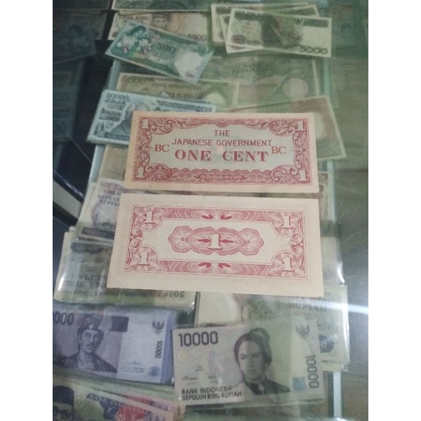uang kuno one cent masa pejajahan jepang asli