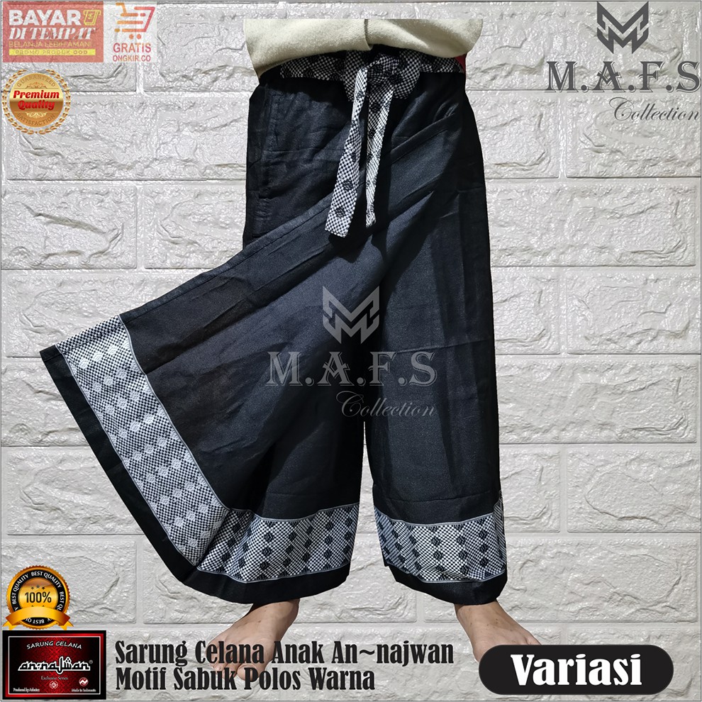 SARUNG CELANA ANAK KIDS &amp; DEWASA ANNAJWAN POLOS SABUK NAGA