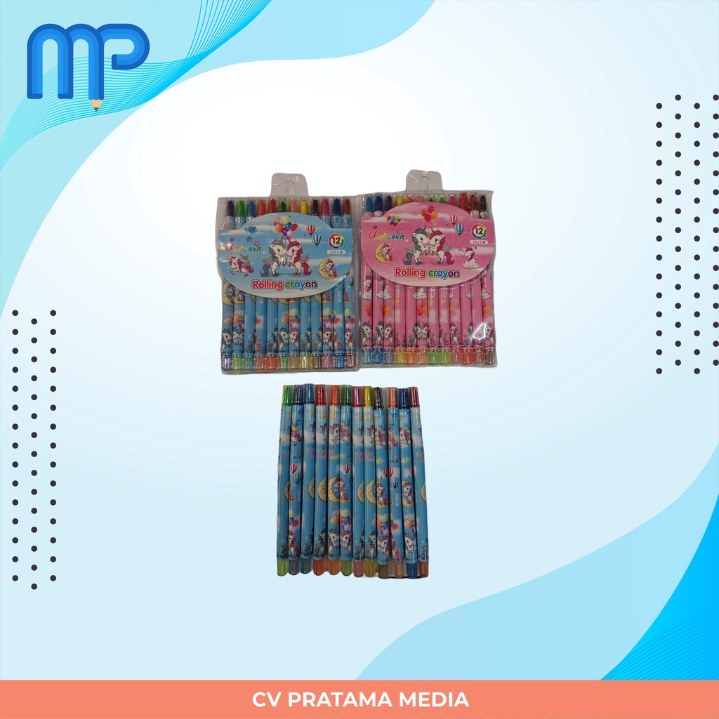 

Crayon Putar Panjang 12 Warna/Rolling Crayon/Oil Pastel