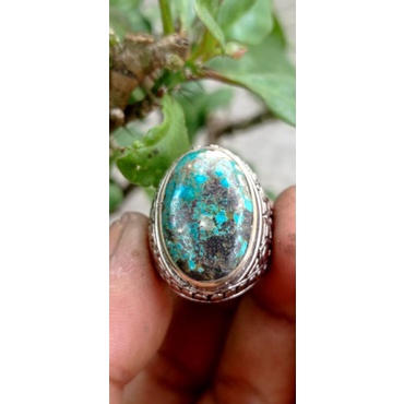 Natural cincin batu pirus persia lawasan jaminan asli