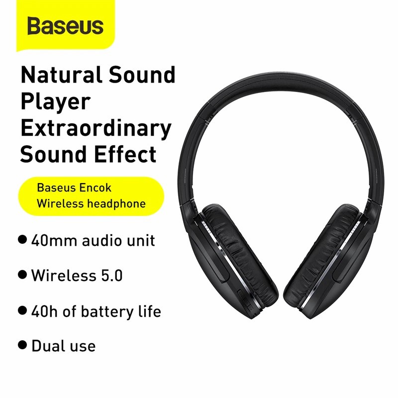 BASEUS D02 PRO WIRELESS HEADPHONE BLUETOOTH 5.0 EARPHONE SPORT GAMING