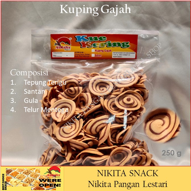 kuping gajah 250g,kue kering,renyah,lezat murahmeriah,cocok untuk keluarga DIFA Shop