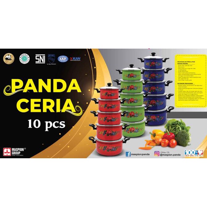 MASPION Panci Set Enamel PANDA CERIA BFA-51624