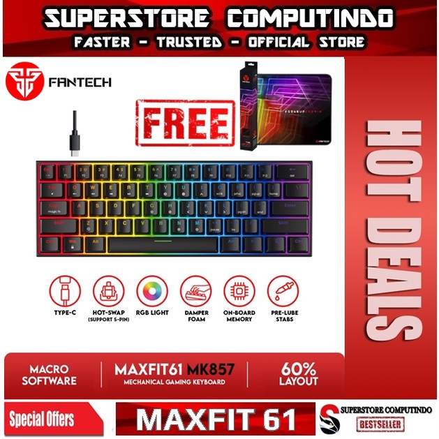 FANTECH MAXFIT61 MK857, KEYBOARD 60% - Gaming Keyboard